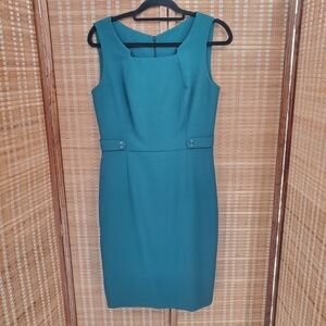 ♤ DiKa Teal Sleeveless Sheath Dress Size 8